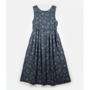 Vintage Laura Ashley Floral Sleeveless Jumper Dress USA Prairiecore Size 10 Teal